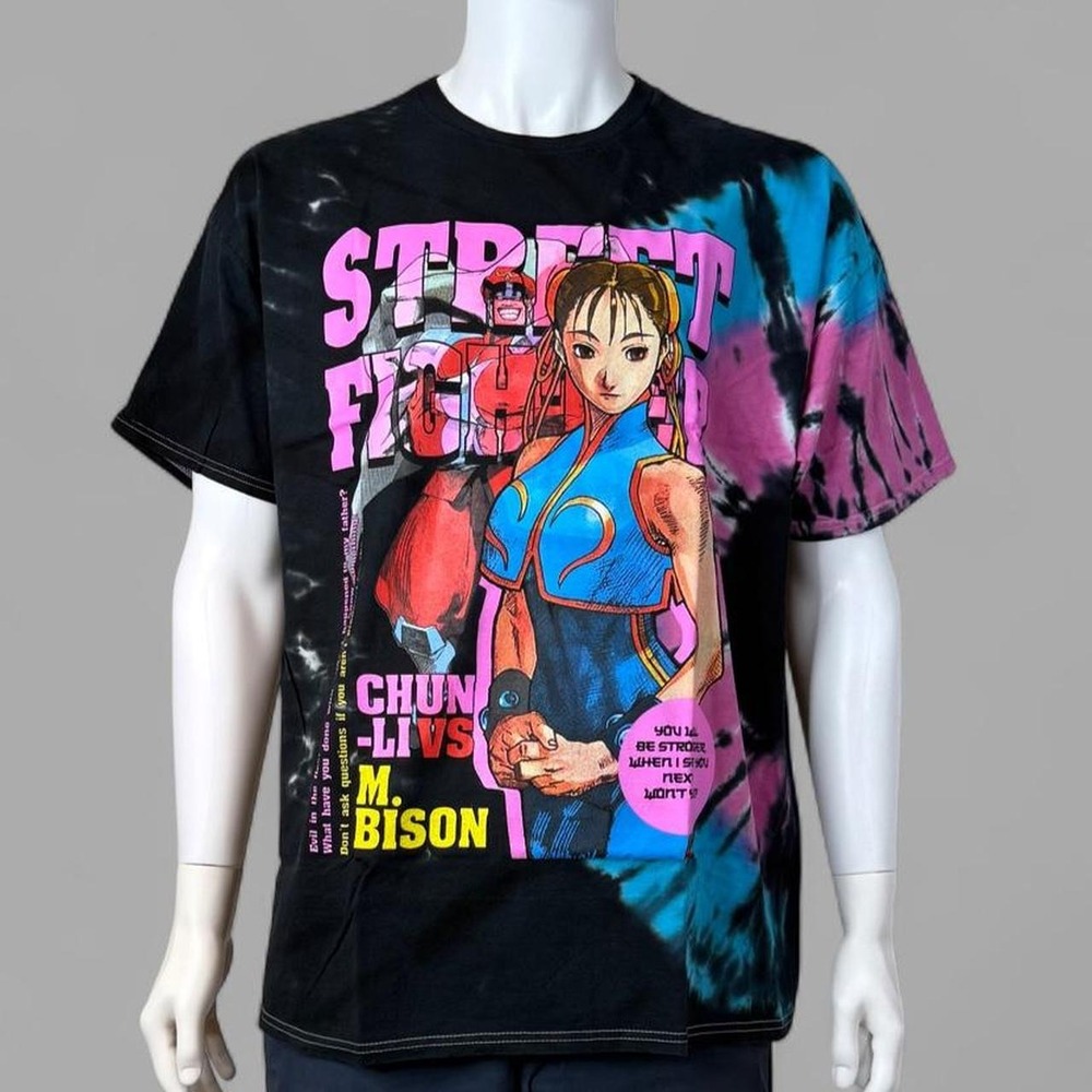 NWOT Street Fighter Chun-Li vs M Bison Tie Dye T-Shirt 1X Capcom